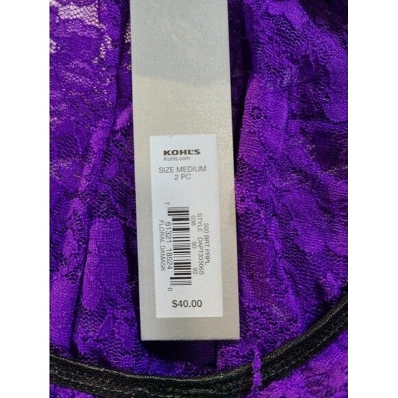 Apt. 9 Purple Lace Camisole Set M – NWT #Lingerie #FloralDamask #RomanticStyle - Picture 4 of 5